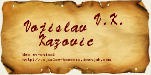 Vojislav Kažović vizit kartica